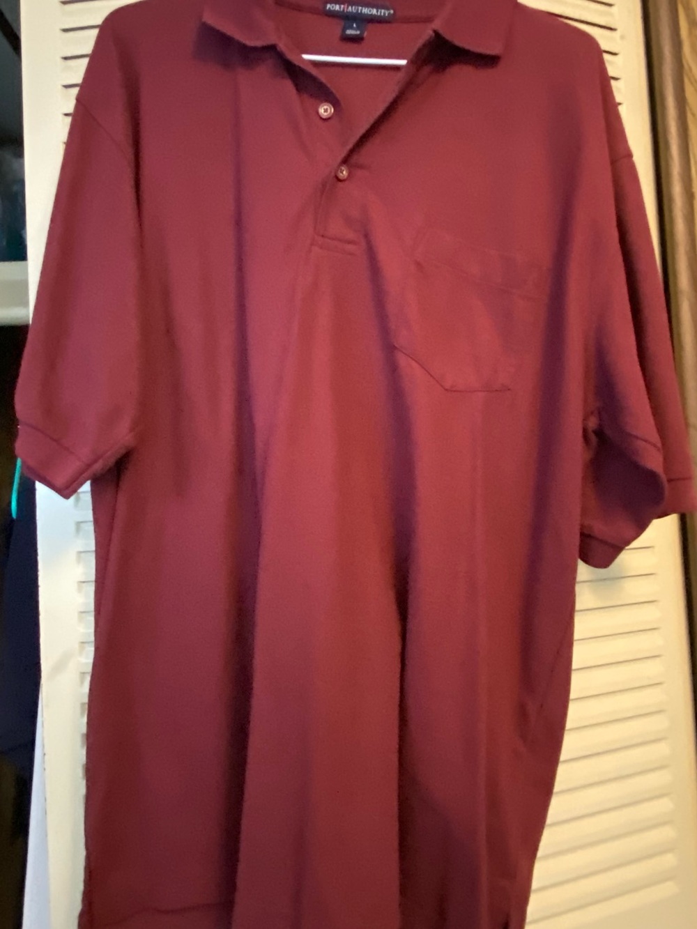 Port Authority Maroon Short-Sleeve Pocket Polo